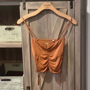 PACSUN Brown/Camel Sweetheart Tie Sides Tank,XS